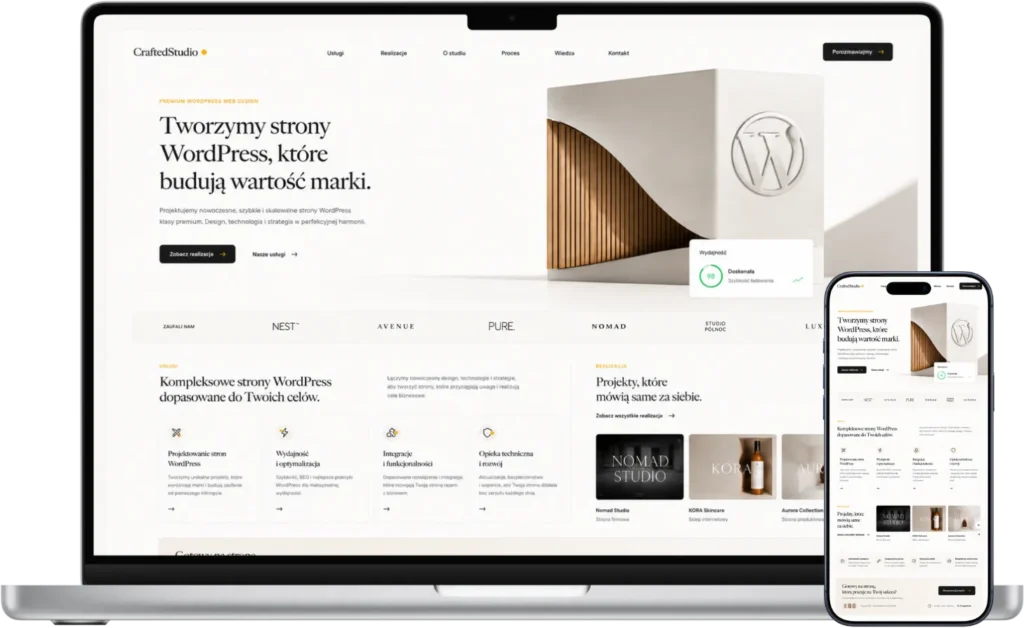 Nowoczesna i intuicyjna strona internetowa dla firmy B2B, zaprojektowana z naciskiem na techniczny UX design.