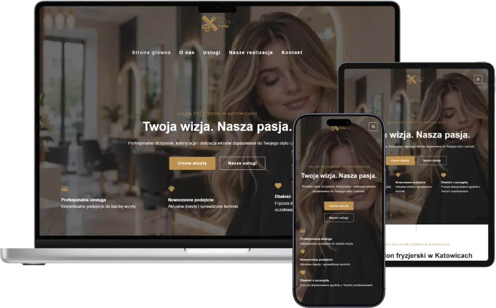 studio-bella-responsywnosc-desktop-tablet esponsywny projekt strony Budomax na desktopie, tablecie i urządzeniu mobilnym